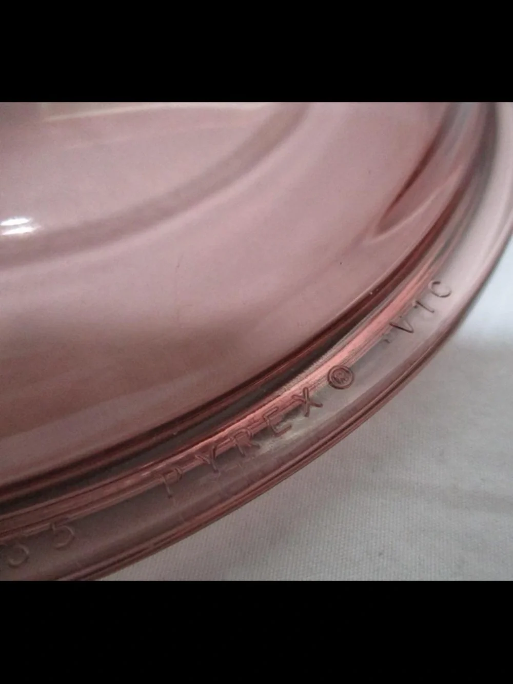 Vintage Corning VISIONS cranberry pink fluted Pyrex glass lid 7.5”